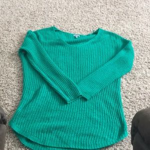 green sweater